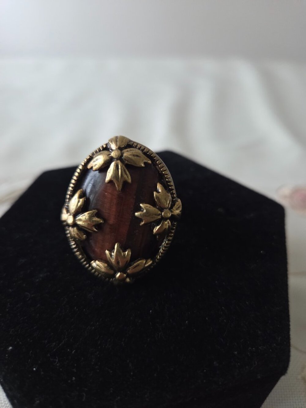 Faux Tiger's Eye Statement Ring
